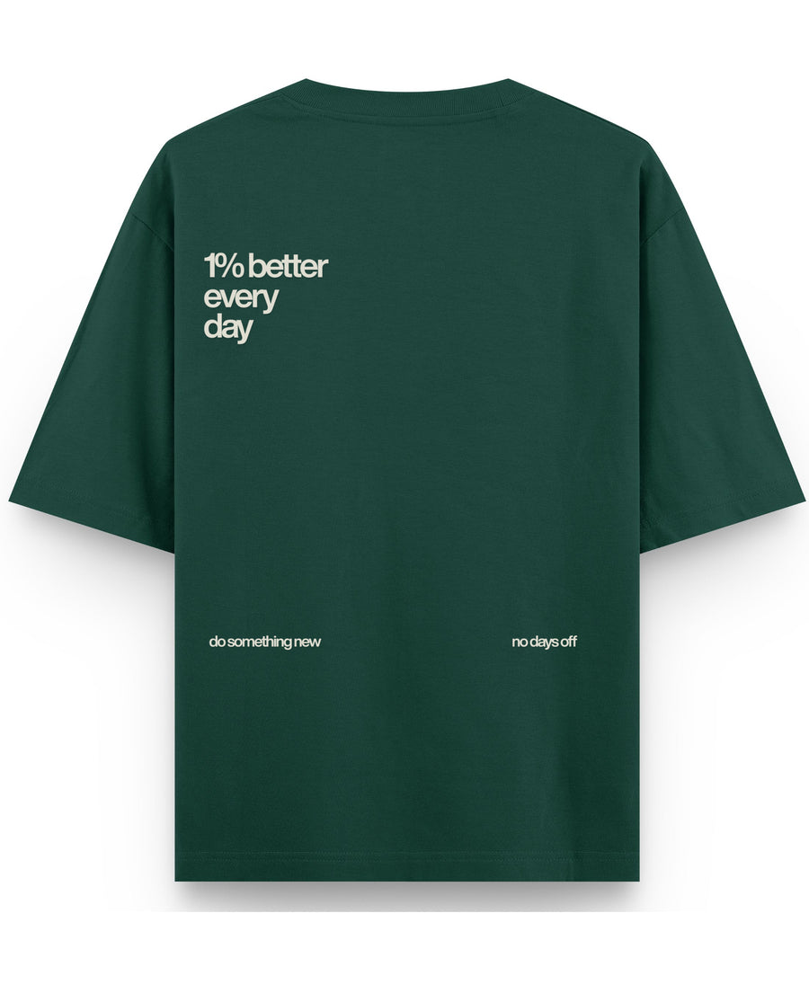 Bottle Green Oversized T-Shirt Back Design