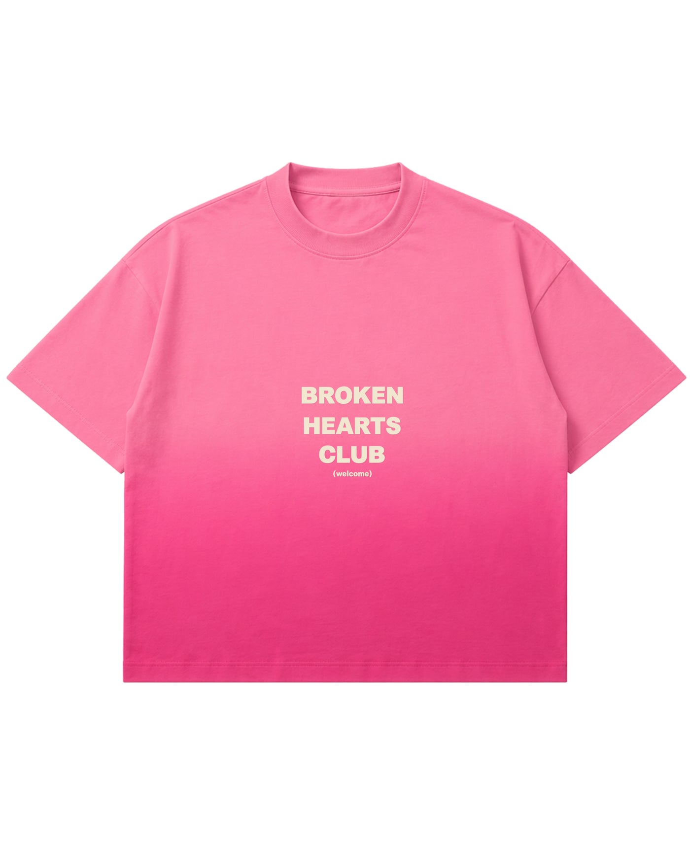Pink Sunfade Ombré Wash Boxy Fit T-shirt Front Design