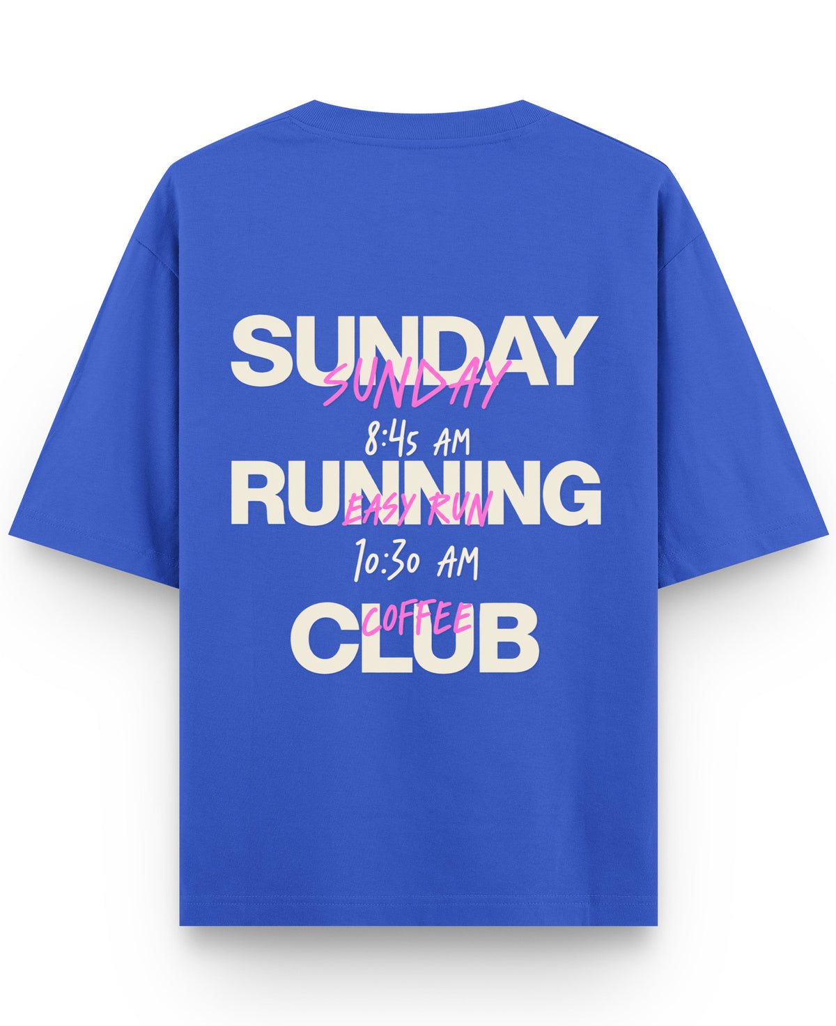 Royal Blue Oversized T-Shirt Back Design